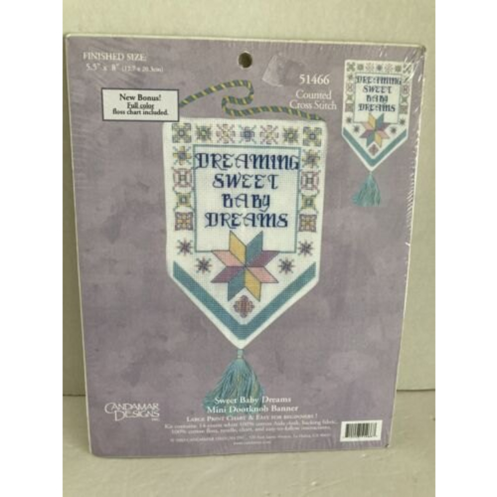 Sweet Baby Dreams Candamar Designs Banner Counted Cross Stitch Kit #51466